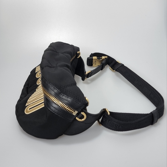Moschino Women's Nylon Logo Belt Bag Black/Gold - Picture 2 of 8